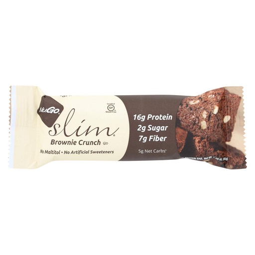 [BRSWIZD4CIEBSG3M] NuGo Nutrition - Slim Bar Brownie Crunch - 1.59 oz(Pack of 12)