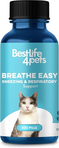 [BRSWGGT4OEMBAELU] Cat Respiratory Comfort Supplement - Natural Breathe Easy Feline Support for All Seasons, Coughing, Occasional Nasal Stuffiness and Sneezing - 400 Odorless, Easy-to-Administer Tasteless Pills