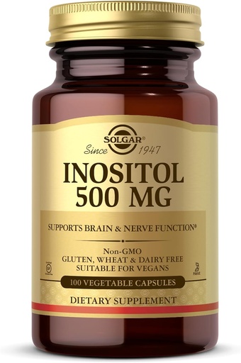 [BRSWIYTYB4BWAYI7] Solgar Inositol 500 mg - 100 Capsule vegetale - Suportă funcția celulară și sănătatea creierului - Vegan, gluten gratuit, lactate, Kosher - 100 Serviri