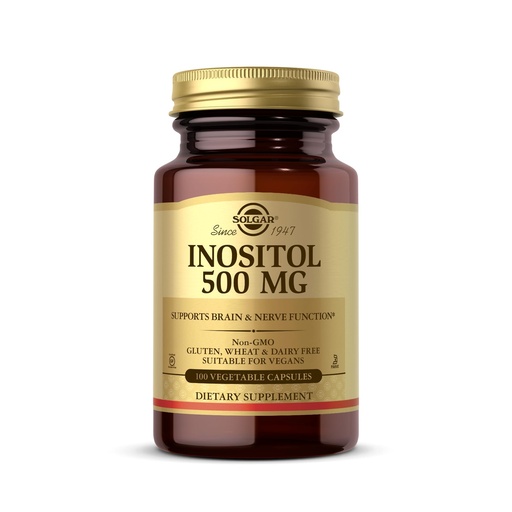 [BRSWIYTYB4BWAYI7] Solgar Inositol 500 mg - 100 Vegetable Capsules - Supports Cellular Function & Brain Health - Vegan, Gluten Free, Dairy Free, Kosher - 100 Servings