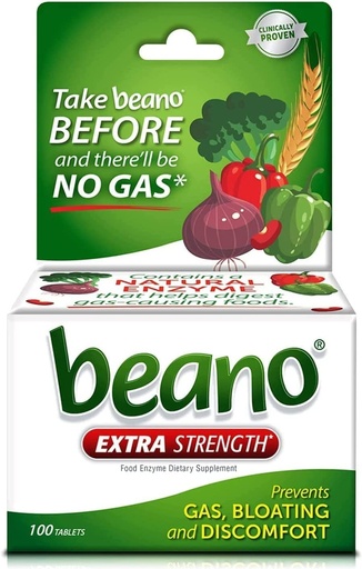 [BRSWIGQIOV7QOF3Y] Beano, Ultra 800, Gas Prevention och Digestive Enzyme Supplement, 100 Count
