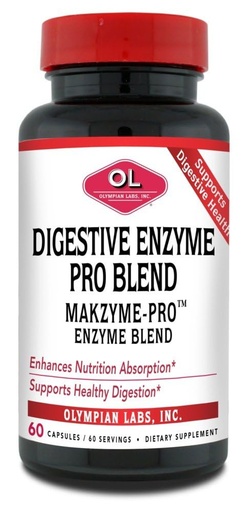 [BRSWYAQQABYWGD3A] Olympian Labs Digestive Makzyme-Pro Enzymes, 60 Capsules, Breaks Down Proteins, Carbs, Fats, Oil & Milk, 60 Servings