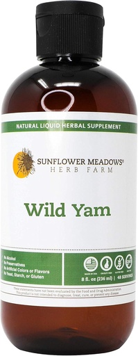[BRSWYAITAQFAO3DD] Wild Yam Liquid Herbal supplement - 8oz- Alcohol-Free, Non-GMO, Made with Organic Ingredients