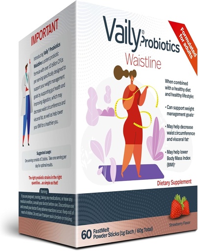 [BRSROHANAACBS336] Weight Management Probiotic Powder Sticks - 60 Orally Dissolvable Slimming Sticks - Gut Health Supplements for Managing Waist Circumference - Metabolism Supplement for Healthy Diet & Lifestyle