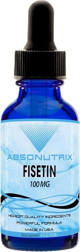 [BRSW2AT4BN4BG2YZ] Absonutrix Fisetin 100 mg, 4 Oz Liquid, 200 Servings, Made in USA, Quick Absorption, Quality Potent Ingredients, Third-Party Tested, Non-GMO, GMP Certified, Cruelty Free Products