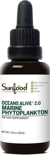 [BRSWIYIRA4AGOF3O] Sunfood Marine Phytoplankton Supplement - Pure Ocean Mineral Magnezyum & Superoksit Dismutase, SOD, Hücre Yiyecek, Doğal Enerji ve Odak - 1 Fl Oz Dropper (30 hizmet)