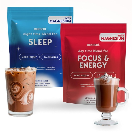 [BRSROFTRDIGWYDLL] Drink Your Meditation Moment Chocolate Dream & Cacao Adaptogen Mushroom Bundle | Sleep & Energy | 0 Sugar | Hot Chocolate & Coffee Alternative | Reishi, Ashwagandha, Lion's Mane, GABA | 30 Servings
