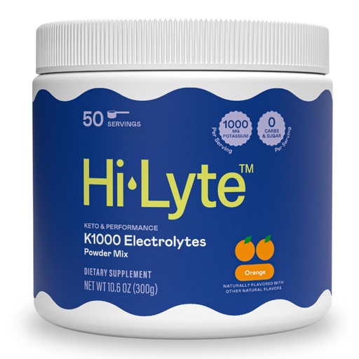 [BRSWGAD7DEDWMA3B] Hi-Lyte K1000 Electrolytes Powder Mix Orange Keto & Performance, 50 Servings