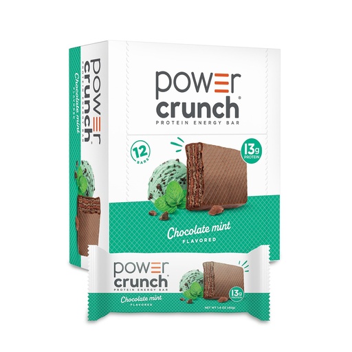 [BRSWK2QCCUFQ4C32] Power Crunch Protein Energy Wafer Bars, Chocolate Mint, 1.4 Ounce (12 Count)