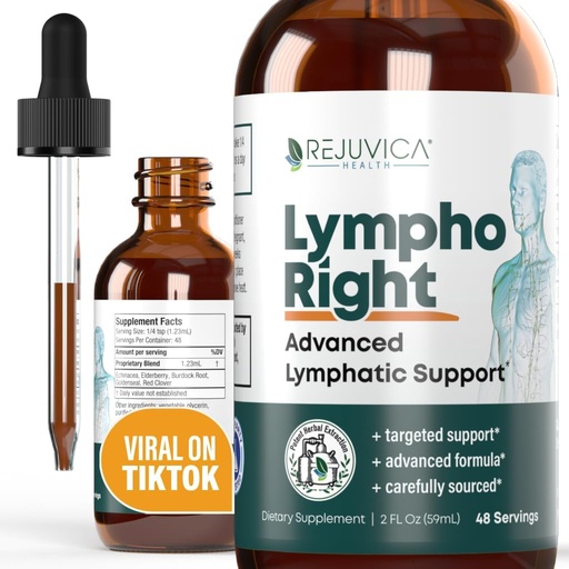 [BRSROHQ7C4GQ2G33] Rejuvica Health LymphoRight- Advanced Lymphatic Support Supplement - Flüssige Lieferung für bessere Absorption - Echinacea, Elderberry, Goldenseal & More!