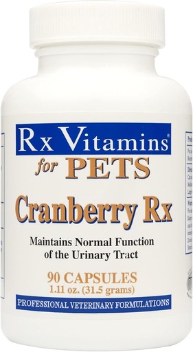 [BRSWIZIYO5YB4HY5] Rx Vitamins Cranberry Pills for Dogs - Cat Urinary Tract Medicine Support - UTI Treatment for Pets - Dog & Cat Urinary Relief Aid - 90 Cap.