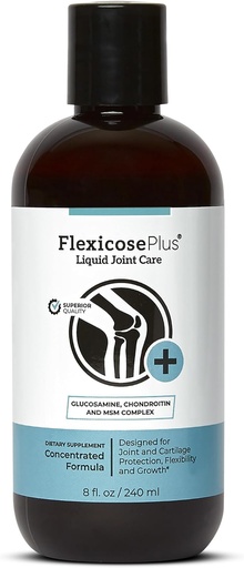 [BRSWIZ37BF6QOCL6] Flexicose Plus - Liquid Joint Care - 8 fl oz - Advanced Joint Support Supplement with Glucosamine, Chondroitin &amp; MSM Complex Joint Care for Men and Women