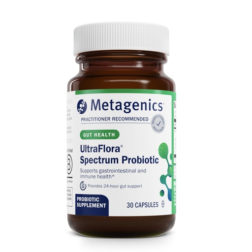 [BRSWI2YNOJ7QM3LY] Metagenics UltraFlora Spectrum - Shelf-Stable Probiotic for Gut & Digestive Wellness, Healthy Microbiome & Flora Support* - Non-GMO & Gluten-Free - 1-Month Supply - 30 Capsules