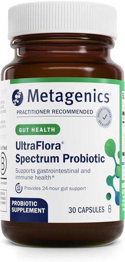 [BRSWI2YNOJ7QM3LY] Metagenics UltraFlora Spectrum - prateleira-estável Probiótico para Gut & Digestive Wellness, saudável Microbiome & Flora Suporte* - Não-GMO & Gluten-Free - 1-Month Fornecimento - 30 Cápsulas