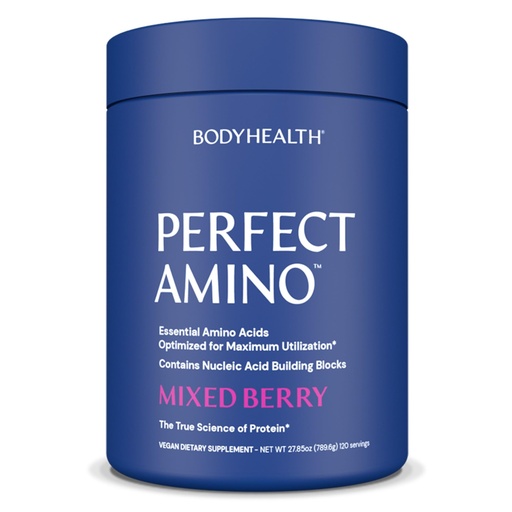 [BRSW2CYNCNYBUYD3] BodyHealth PerfectAmino Powder - BCAA and EAA Powder for Pre and Post Workout - Amino Acid Energy Drink for Men and Women to Support Lean Muscle and Recovery - Mixed Berry - 120 Servings