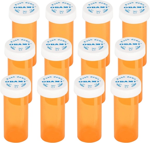 [BRSWYAD7O56WGHY6] Uşaqlı Caps ilə Plastik Tibb Pill Bottles - Puşk Down və Turn - Prescription Vial, Tibb Konteyner, Pill Cases Təchizatçılar (12pcs, 6 Dram)