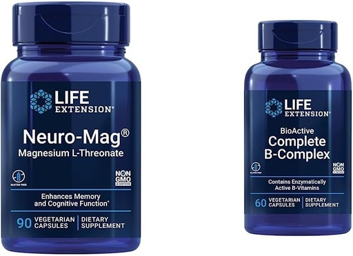 [BRSROEL5BF4AOELL] ライフエクステンション Neuro-mag マグネシウム L-threonate と Bioactive 完全な B-Complex for Brain, Heart, Nerve サポート