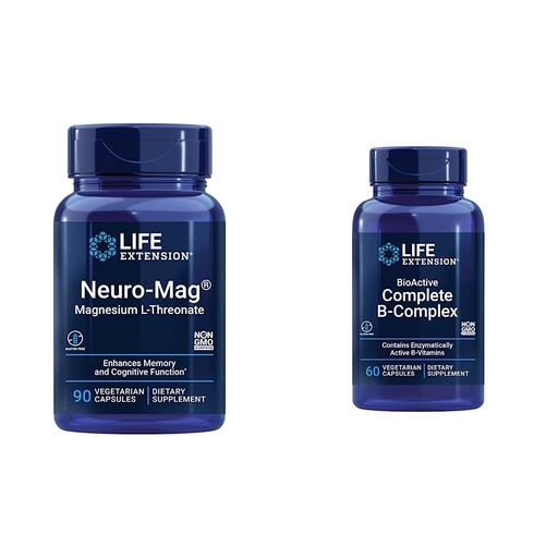 [BRSROEL5BF4AOELL] Life Extension Neuro-mag Magnesium L-threonate and Bioactive Complete B-Complex for Brain, Heart, and Nerve Support