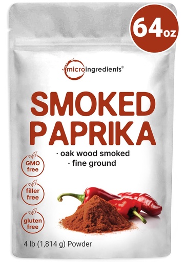 [BRSROHQPDFYWKHTK] Smoked Paprika Powder, 4 lb (64 oz) | Premium Spanish Source | Sweet & Smoky Flavor | Great for Marinades, Meats & Dressings | Additive Free, Non-GMO, Bulk Supply