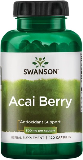 [BRSWGEANB4CRYHI4] Swanson Acai Berry Antioxidante Suporte 500 Milligrams 120 Cápsulas