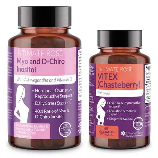 [BRSRMZLYB4FWCCTV] Intimate Rose Women’s Hormonal Balance Bundle – Myo-Inositol & D-Chiro Inositol + Vitex Chasteberry – Reproductive Health & Menstrual Support Supplements