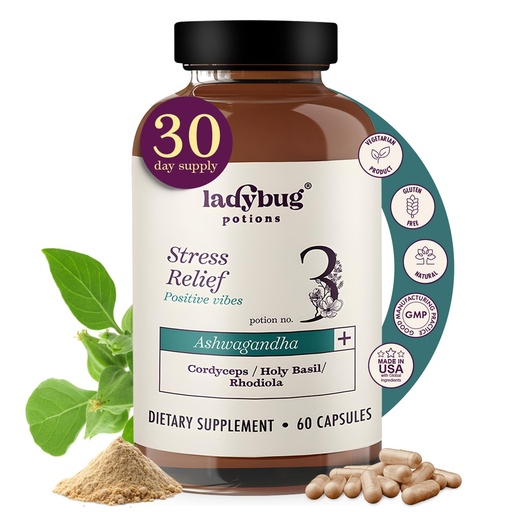 [BRSW2HQDAQMBQE35] Organic Mood Pills - 60 Capsules Organic Ashwagandha Supplements for Women and Men, Ashwagandha Root Capsules with Cordyceps, Holy Basil & Rhodiola, Reduce Stress, Boosts Mood and Cognitive Function