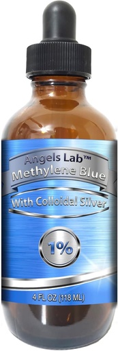 [BRSROZ3QCQMAYCQZ] New Methylene Blue 1% Wtih Colloidal Silver Angels Lab |USP-Grade Methylthioninium Chloride Liquid | High Purity Dietary Supplement for Brain Function & Cognitive Health |4 oz Glass Dropper Bottle…