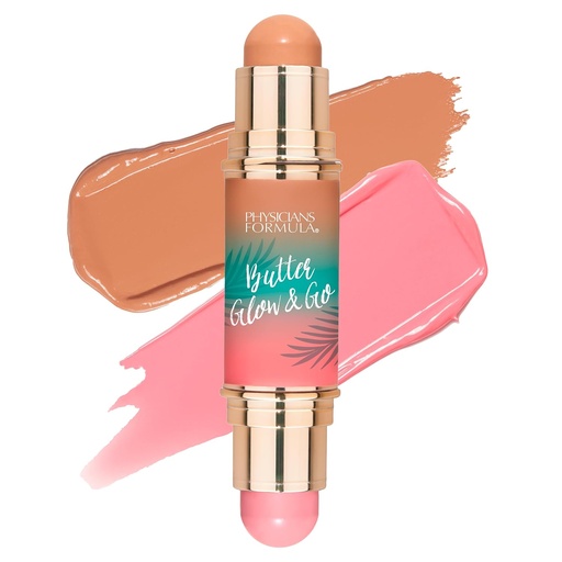 [BRSRAAQFC4PQEYD6] Physicians Formula Butter Glow & Go Multiuse Stick, Ultra-Creamy Radiant Finish Formula with Murumuru Butter, Vegan & Cruelty-Free- Beachy Pink