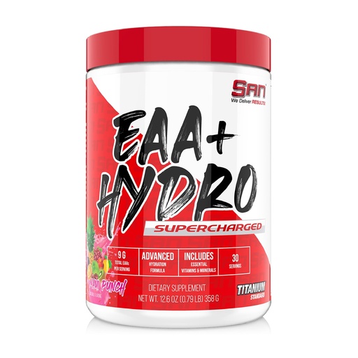 [BRSRA2QLDIBRM33F] SAN EAA Hydration | EAAs + BCAA| Muscle Recovery & Intra | 9G Essential Amino Acids + Electrolytes | Maui Punch 30 Serving