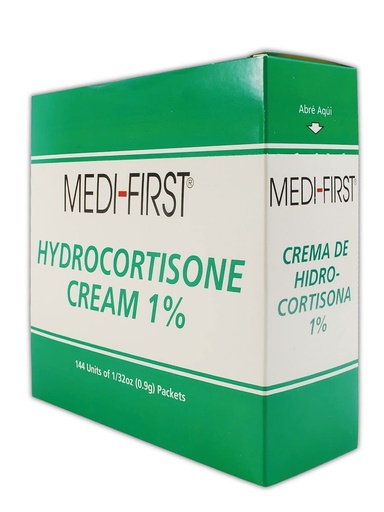 [BRSWGFIZCNYAK232] Medique MP211-35 Medi-First 1% Hydrocortisone Cream, 0.9 g, Standard, Green/White (Pack of 144)