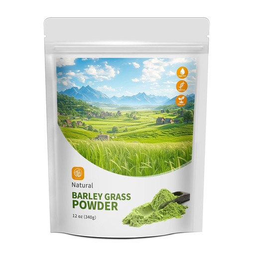 [BRSROBLRBYIGAC3H] Hudetex Barley Grass Juice Powder 12 oz - 100% Pure Wheatgrass Powder, Supports Cardiovascular, Liver and Digestive Function, Vegan, No Maltodextrin & Sugar.