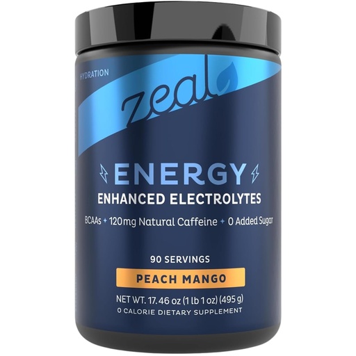 [BRSRAGQPOIHW2GTK] Electrolytes Powder with Caffeine - Enhanced Keto Energy & Hydration Drink Mix - Zero Sugar Electrolyte Powder w BCAAs B-Vitamins Potassium Zinc Magnesium - (90 Servings | Peach Mango)
