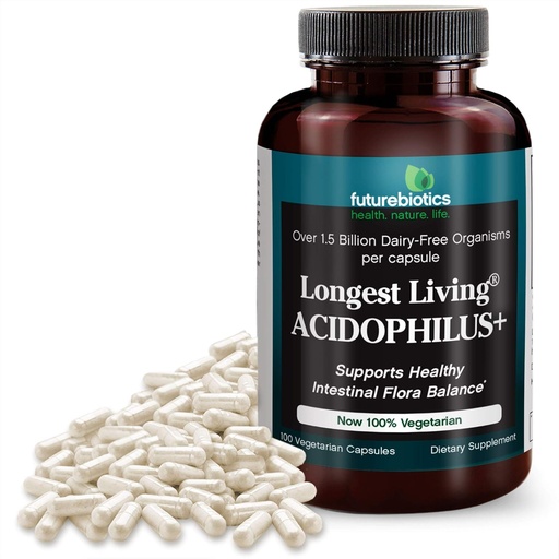 [BRSWIYT3OEFRCCTE] Futurebiotics Longest Living Acidophilus+, 100 Vegetarian Capsules