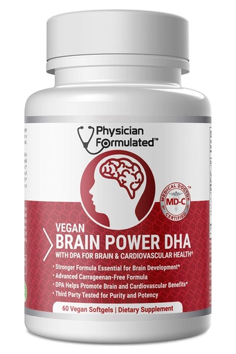 [BRSWGZQ7OEHWADLU] Vegan DHA for Brain and Prenatal 100% Algae Based Omega 3 Essential Fatty Acids with NO Carrageenan, NO Vegetable Oil Plus 2500mcg Astaxanthin