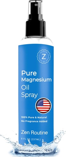[BRSROAYNAABROHTK] Reines Magnesiumöl Spray – 8oz (Single) – USP-Grad – Magnesiumöl für Füße, Körper, Muskeln & Leg Cramps – Topal Magnesium Glycinate, Aceite de Magnesio, Organic Magnesium Chloride – Made in the USA