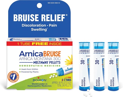 [BRSRMZI5BUCBYYI7] Boiron Arnica Bruise - Arnica Montana 30c for Relief of Pain, Swelling, and Discoloration from Bruises - 3 Count (240 Pellets)