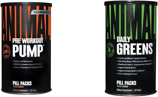 [BRSRAY33O4IRECLP] Animal Pump Preworkout Greens Greens, Probiotics and Digestion Supplement 30 Count Bundle