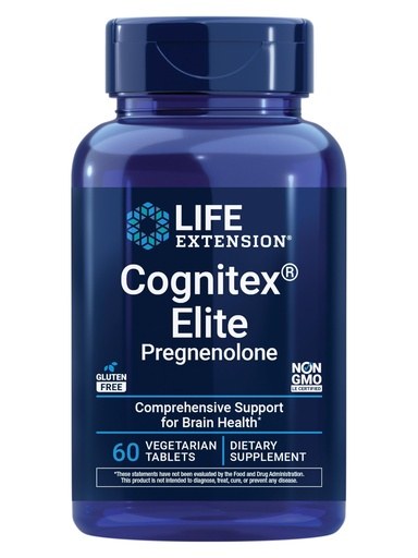 [BRSWGGL5DECBG2T3] Life Extension Cognitex® Elite Pregnenolone, sage, Blueberry, ashwagandha, phosphatidylserine, Advanced Formula, Attention, Focus, Memory, Gluten-Free, Non-GMO, Vegetarian, 60 Tablets