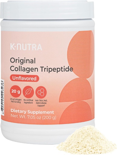 [BRSRAZI6AAIGADYV] K-Nutra Original Collagen Tripeptide | 200g (7.05oz) | 100% Pure Freshwater Collagen Powder | 200X Absorption GPH | Helps Support Skin Hydration, Hair & Nail Health