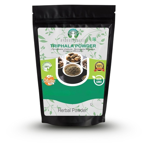 [BRSW2ZQYCEPRUC3L] AYURVEDASHREE Triphala Powder 200 Gm | Combination of Amla, Haritaki & Bibhitaki | Non GMO | Vegan.