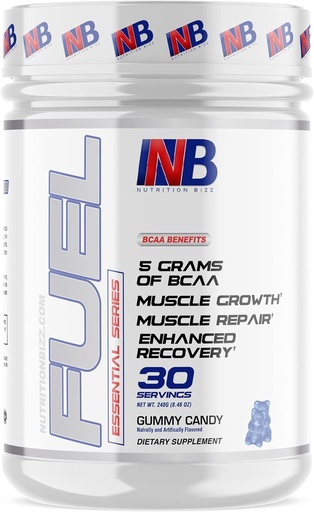 [BRSW2YL5DJ6RE33F] BCAA Powder, 5 Grams dari BCAAs Acids, Post Workout Recovery Drinder for Muscle Building, Recovery, and Endurance, 30 Servis (Permen Gummy)
