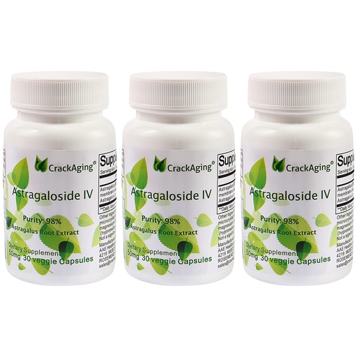 [BRSWIH35AF4AEC3U] Crackaging Super-Absorption Astragaloside IV 98% Anti-Aging Supplements for Adult Immune Support 50mg/Cap 90 Caps in 3 Bottle