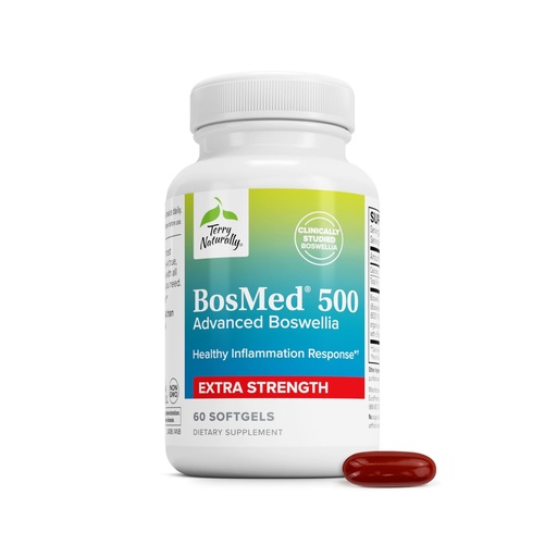 [BRSWIEALCYDQ2FLM] Terry Naturally BosMed 500 Extra Strength - Boswellia Serrata Extract Supplement - Dietary Supplement for Healthy Lung Support - Herbal Supplement Formula - 60 Softgels