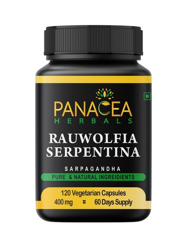 [BRSWGZYCAEFAIHIV] Panacea Herbals Rauwolfia Serpentina Capsules (120 Count 400mg Veg Caps) Sarpagandha Vati, Indian Snakeroot Supplement
