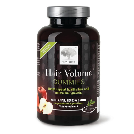 [BRSWGGQ3PINQ4GT6] NEW NORDIC Hair Volume Gummies, 2500 mcg Biotin, Daily Hair Vitamins Supplement to Support Hair Skin & Nails, Vegan, 60 Count (Pack of 1)