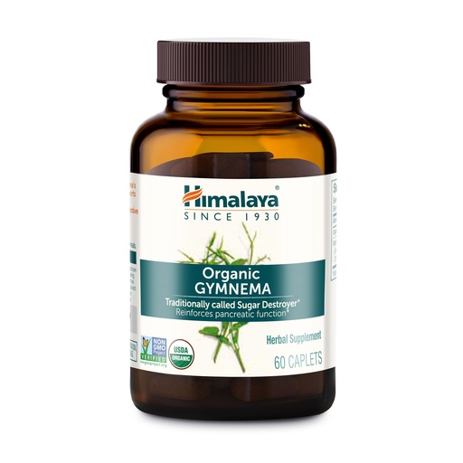 [BRSWIYQTPJ4BQDLG] Himalaya Organic Gymnema Sylvestre – Herbal Glucose Metabolism Support - USDA Organic, Non-GMO, Vegan, Gluten Free, Additive Free, 700 mg, 60 Caplets