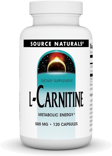 [BRSWIYQOAUAQICLO] Źródło Naturals L- Carnitine 500 mg for Metabolic Energy - 120 kapsułki