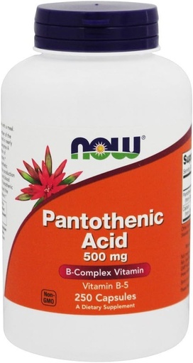 [BRSWIYQ6CAMWGF3G] الآن فودز بانتوتينيك Acid، 250 قبعة/500 ملغم (حزمة 2)
