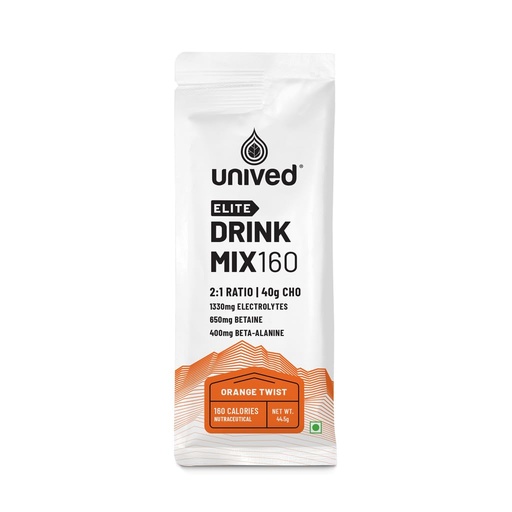 [BRSROGQLPIIRYC3B] Unived Elite Drink Mix 160 | Isotonic Energy Drink | 2:1 Ratio & 40g Carbohydrates with Betaine & Beta-Alanine | Endurance Athletes Sports Drink (Orange Twist, 8 Pack)