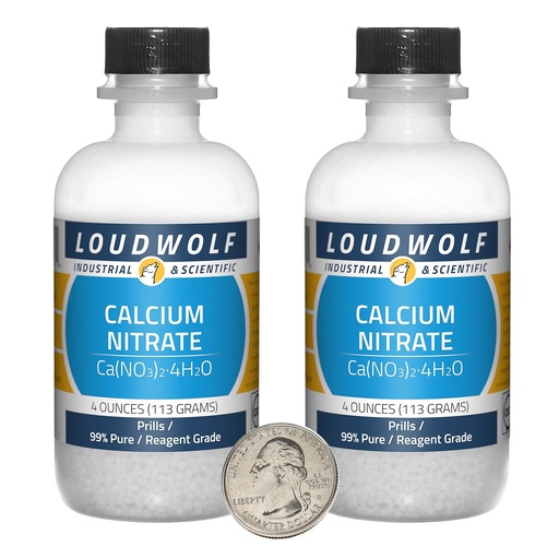[BRSWYZLYCN5B4H3D] Kalsiumnitraatti / 8 Ounces / 2 pullo / 99% Pure Reagenssi Grade / Prills